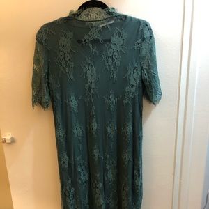 PIECES, new sexy & romantic green lace midi dress